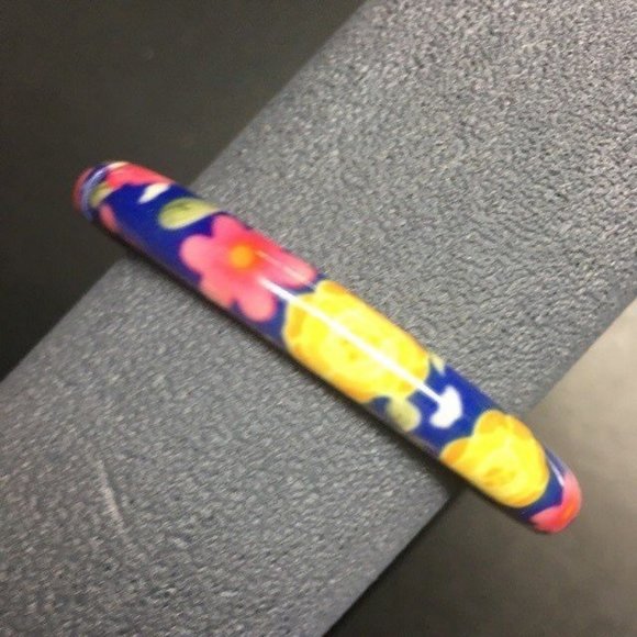 Flower Bangle Bracelet Blue Pink Yellow Orange Green Soft Girl Barbie Retro - Picture 2 of 5
